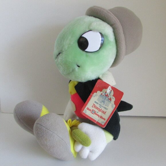 JIMINY CRICKET w/ umbrella Disney 8" tall sitting PLUSH Stuffed Animal - Picture 1 of 17